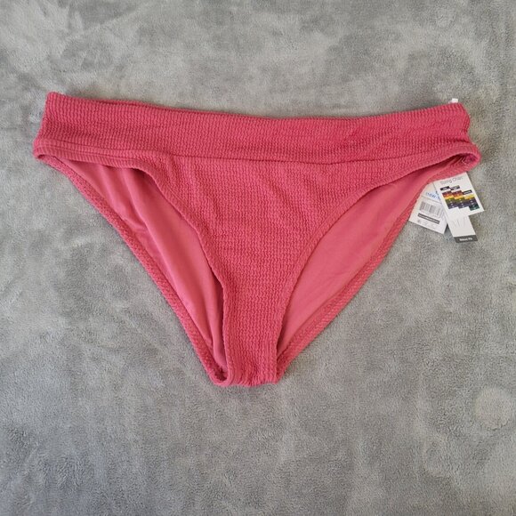 Time Tru Womens Swim Bikini Bottom 1X 16W 18W Plus Pink Crinkle Comfy PIN64E - Picture 1 of 8